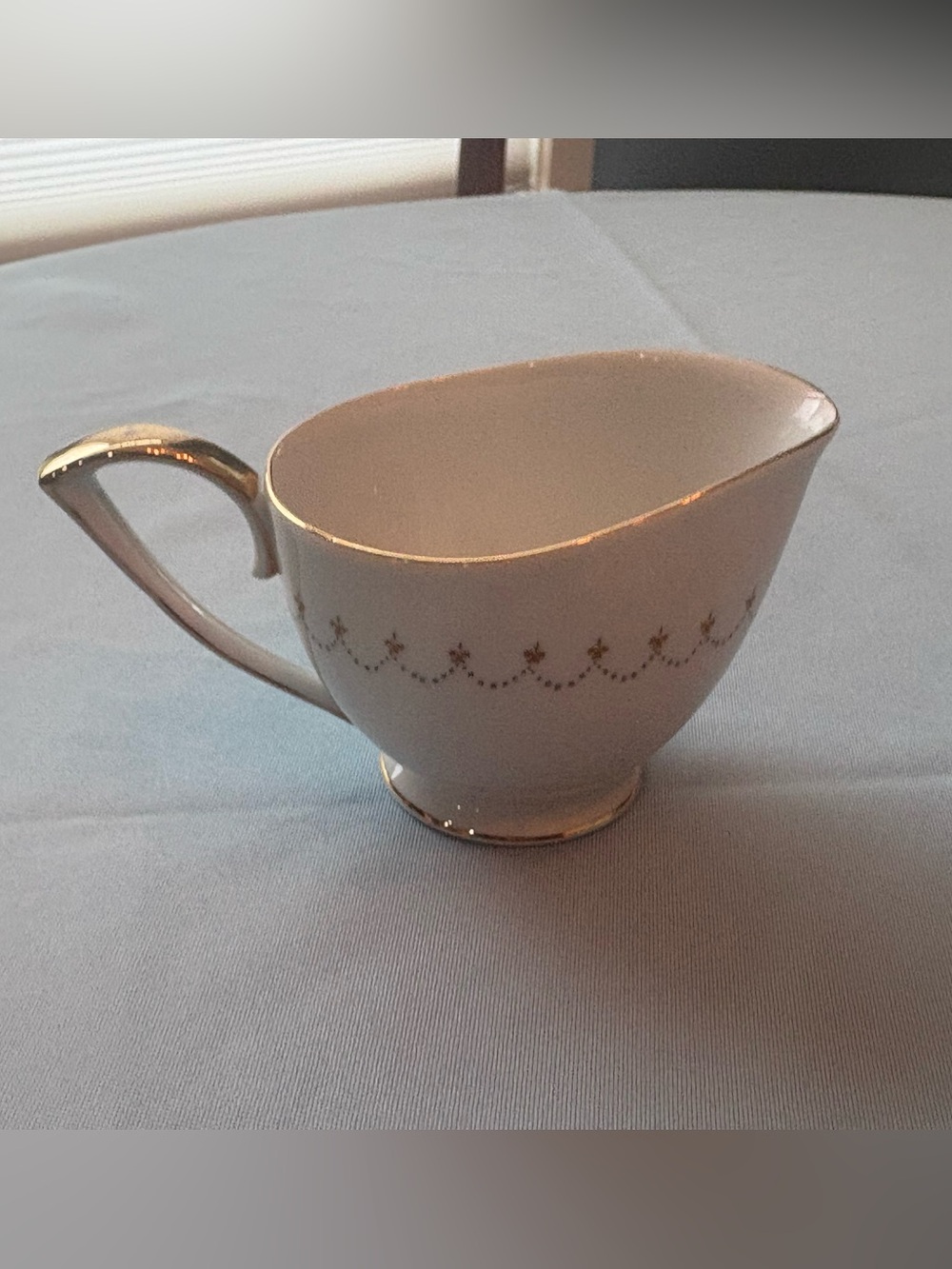 Mikasa Elegant White and Gold Porcelain Creamer - Classic Home Art
